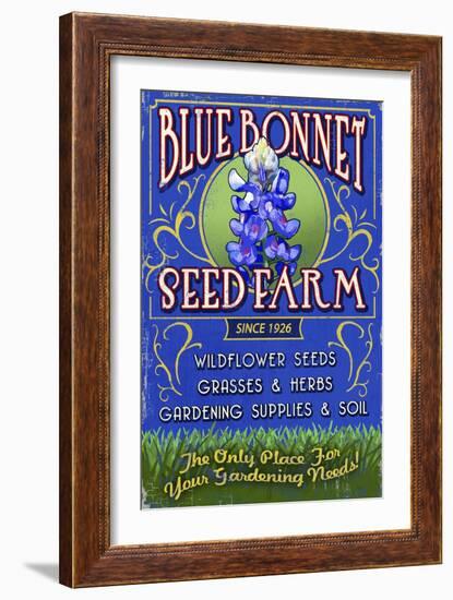 Seed Farm - Vintage Sign-Lantern Press-Framed Art Print