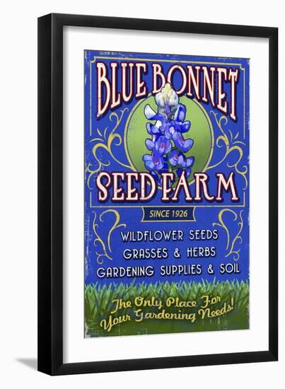 Seed Farm - Vintage Sign-Lantern Press-Framed Art Print