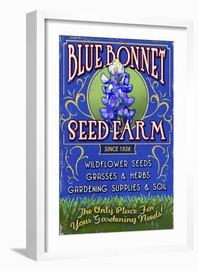 Seed Farm - Vintage Sign-Lantern Press-Framed Art Print