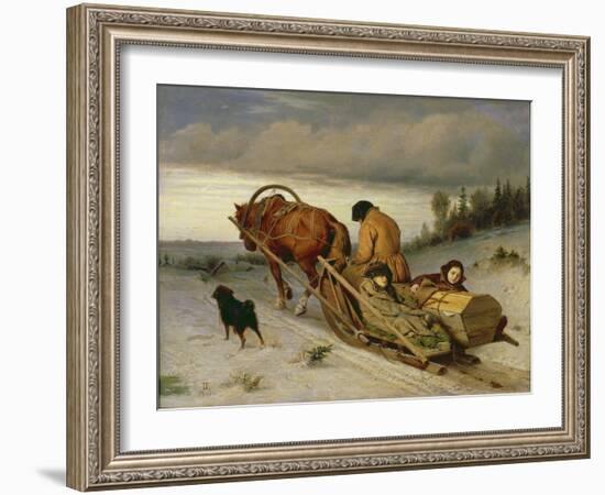 Seeing off the Dead, 1865-Vasili Grigorevich Perov-Framed Giclee Print