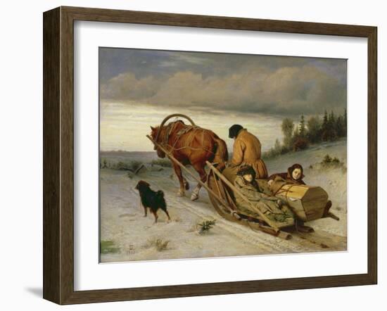 Seeing off the Dead, 1865-Vasili Grigorevich Perov-Framed Giclee Print