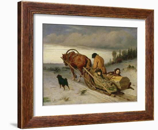 Seeing off the Dead, 1865-Vasili Grigorevich Perov-Framed Giclee Print