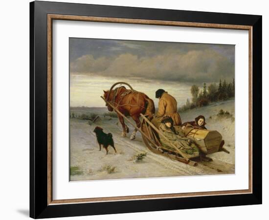 Seeing off the Dead, 1865-Vasili Grigorevich Perov-Framed Giclee Print