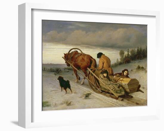 Seeing off the Dead, 1865-Vasili Grigorevich Perov-Framed Giclee Print