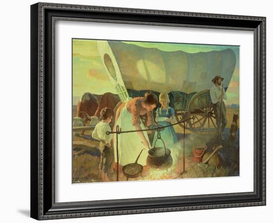 Seeking the New Home-Newell Convers Wyeth-Framed Giclee Print