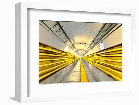 Seemingly never ending main tunnel at Schoenenbourg Fortress, Bas-Rhin department, France, Europe-Andreas Brandl-Framed Photographic Print