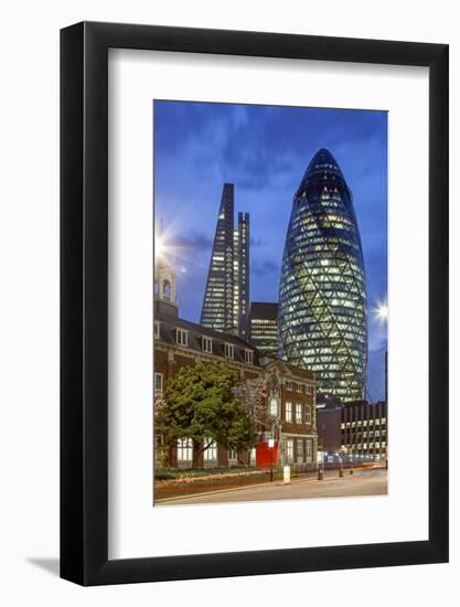 Seen from Aldgate High Street. on the Left 122 Leadenhall Street, on the Right 30 St. Mary Axe.-David Bank-Framed Photographic Print