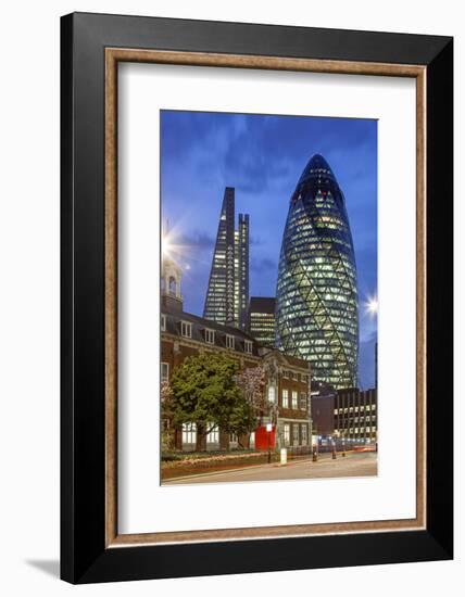 Seen from Aldgate High Street. on the Left 122 Leadenhall Street, on the Right 30 St. Mary Axe.-David Bank-Framed Photographic Print