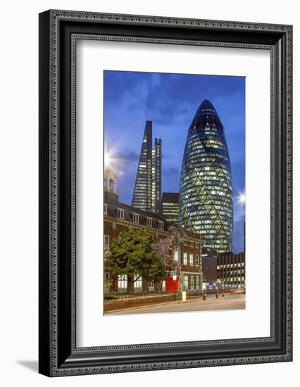 Seen from Aldgate High Street. on the Left 122 Leadenhall Street, on the Right 30 St. Mary Axe.-David Bank-Framed Photographic Print