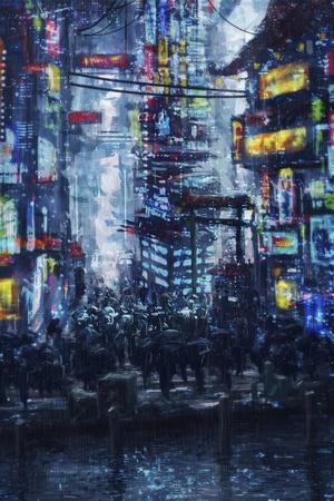 Cyberpunk City' Giclee Print - Seerlight | Art.com