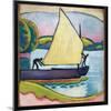 Segelboot Am Morgen, 1910 (Oil on Canvas)-August Macke-Mounted Giclee Print