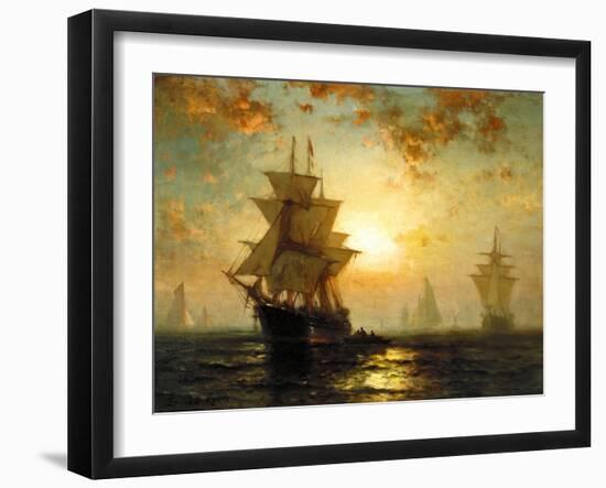 Segelschiffe Bei Sonnenuntergang-Edward Moran-Framed Giclee Print