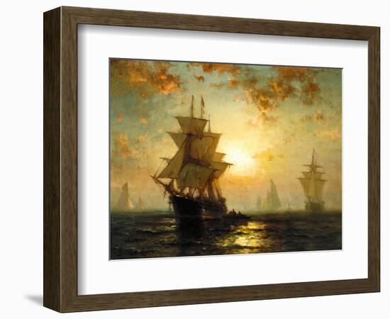 Segelschiffe Bei Sonnenuntergang-Edward Moran-Framed Giclee Print