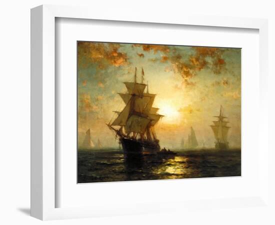 Segelschiffe Bei Sonnenuntergang-Edward Moran-Framed Giclee Print