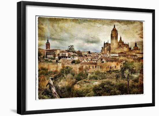 Segovia - Medieval City Of Spain - Artistic Retro Styled Picture-Maugli-l-Framed Art Print