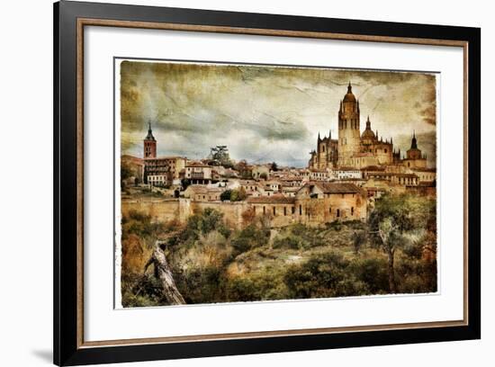 Segovia - Medieval City Of Spain - Artistic Retro Styled Picture-Maugli-l-Framed Art Print