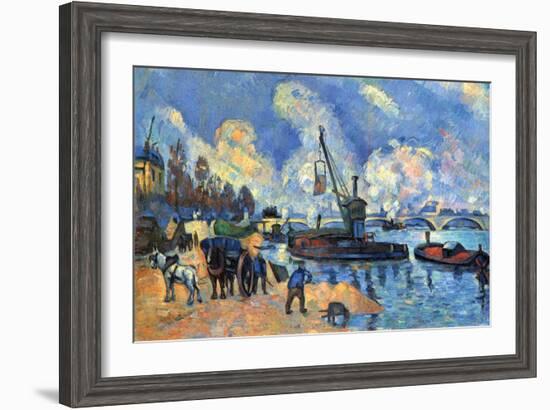 Seine At Bercy-Paul Cézanne-Framed Art Print