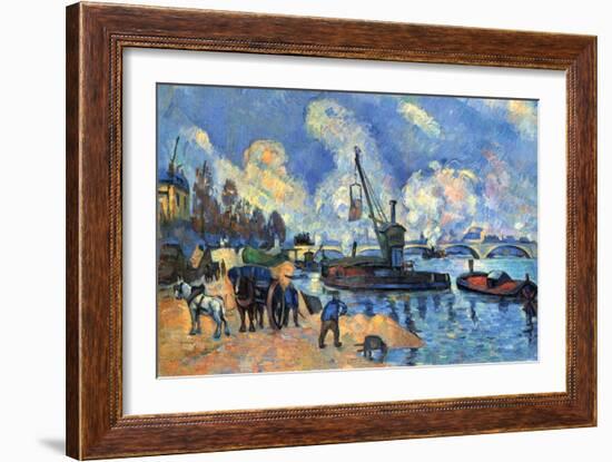 Seine At Bercy-Paul Cézanne-Framed Art Print