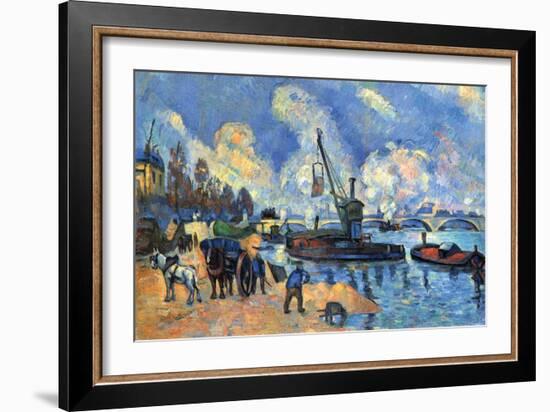 Seine At Bercy-Paul Cézanne-Framed Art Print