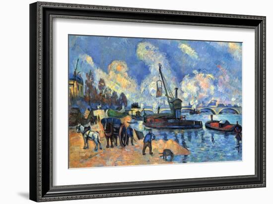 Seine At Bercy-Paul Cézanne-Framed Art Print