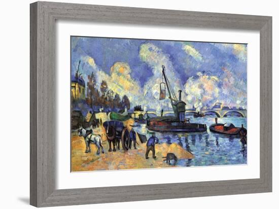 Seine At Bercy-Paul Cézanne-Framed Art Print