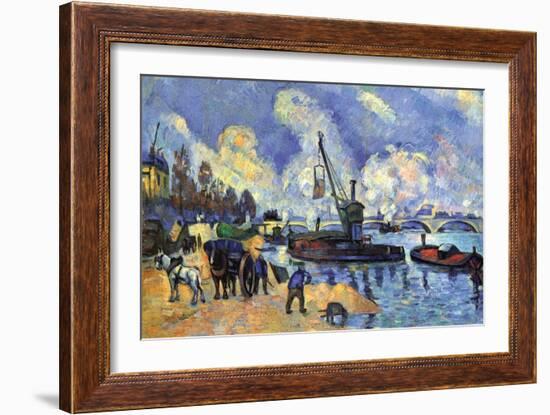 Seine At Bercy-Paul Cézanne-Framed Art Print