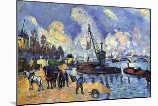Seine At Bercy-Paul Cézanne-Mounted Art Print