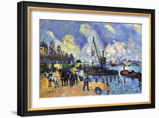 Seine At Bercy-Paul Cézanne-Framed Art Print