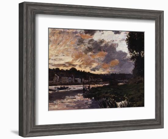 Seine at Bougival, Evening-Claude Monet-Framed Giclee Print