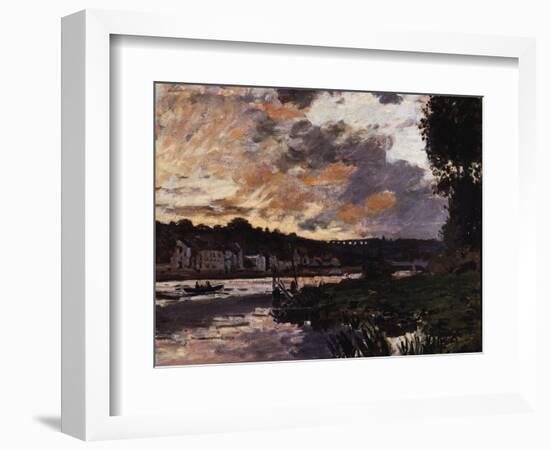 Seine at Bougival, Evening-Claude Monet-Framed Giclee Print