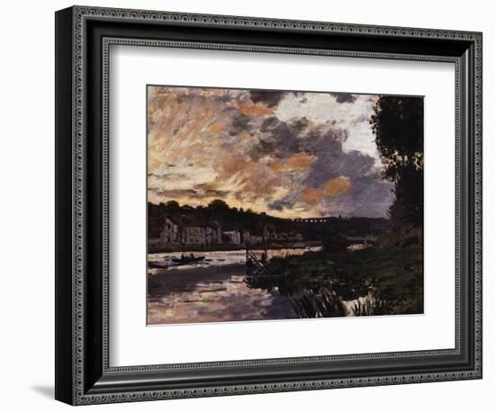 Seine at Bougival, Evening-Claude Monet-Framed Giclee Print