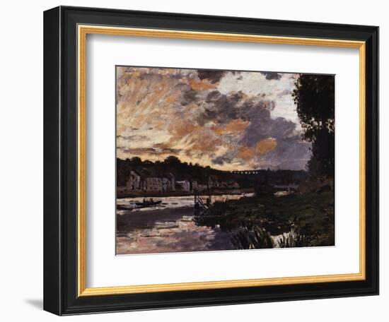 Seine at Bougival, Evening-Claude Monet-Framed Giclee Print