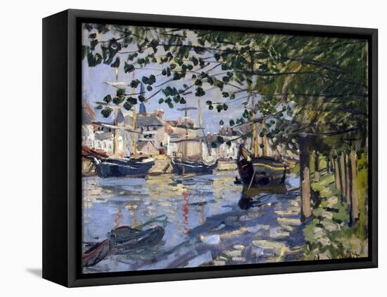 Seine at Rouen, 1872-Claude Monet-Framed Premier Image Canvas