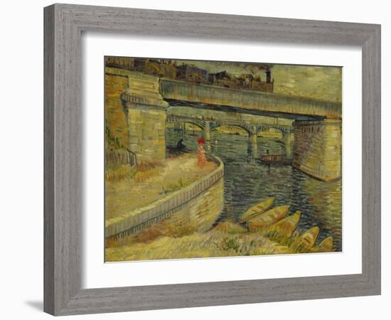 Seine Bridge Near Asnieres, 1887-Vincent van Gogh-Framed Giclee Print