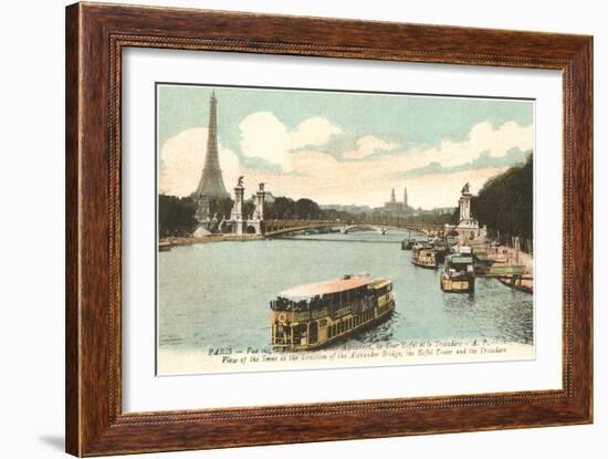 Seine, Eiffel Tower, Paris, France-null-Framed Art Print