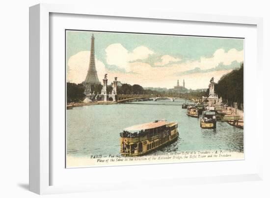 Seine, Eiffel Tower, Paris, France-null-Framed Art Print