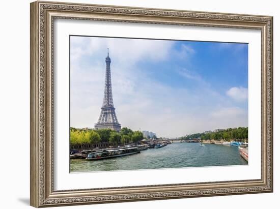 Seine in Paris and Eiffel Tower-bloodua-Framed Photographic Print