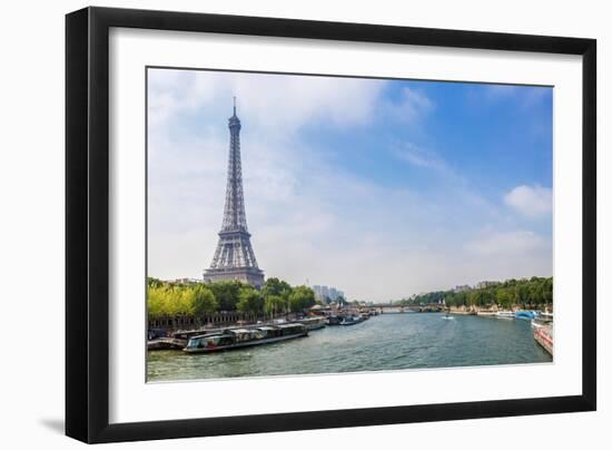 Seine in Paris and Eiffel Tower-bloodua-Framed Photographic Print