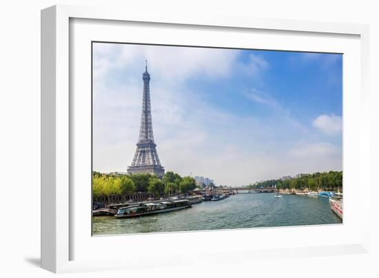 Seine in Paris and Eiffel Tower-bloodua-Framed Photographic Print