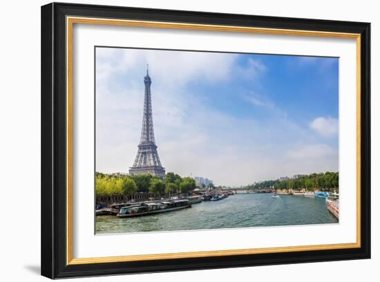 Seine in Paris and Eiffel Tower-bloodua-Framed Photographic Print