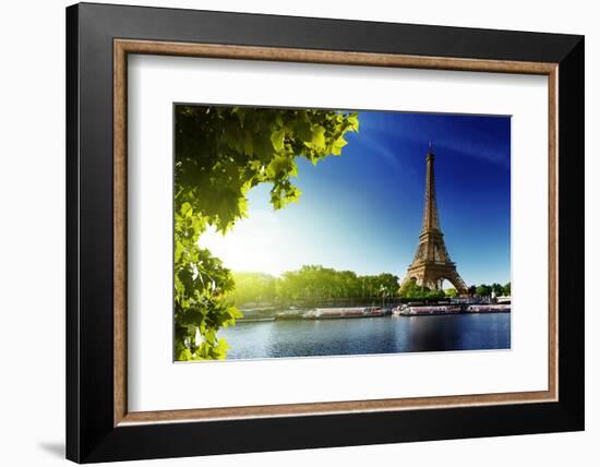 Seine In Paris With Eiffel Tower In Sunrise Time-Iakov Kalinin-Framed Photographic Print
