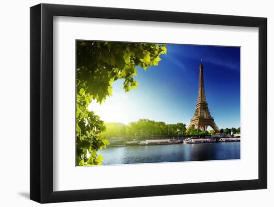 Seine In Paris With Eiffel Tower In Sunrise Time-Iakov Kalinin-Framed Photographic Print