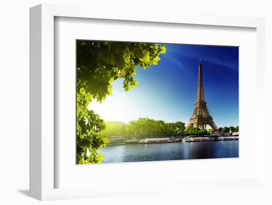 Seine In Paris With Eiffel Tower In Sunrise Time-Iakov Kalinin-Framed Photographic Print