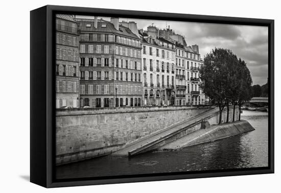 Seine River Bank on Ile Saint Louis, Paris, France-Francois Roux-Framed Premier Image Canvas