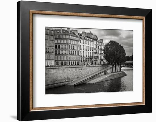 Seine River Bank on Ile Saint Louis, Paris, France-Francois Roux-Framed Photographic Print