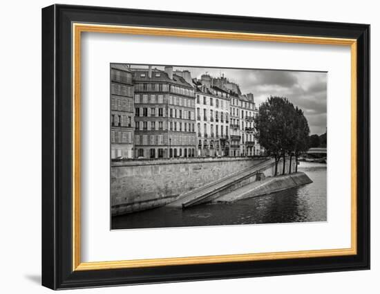 Seine River Bank on Ile Saint Louis, Paris, France-Francois Roux-Framed Photographic Print