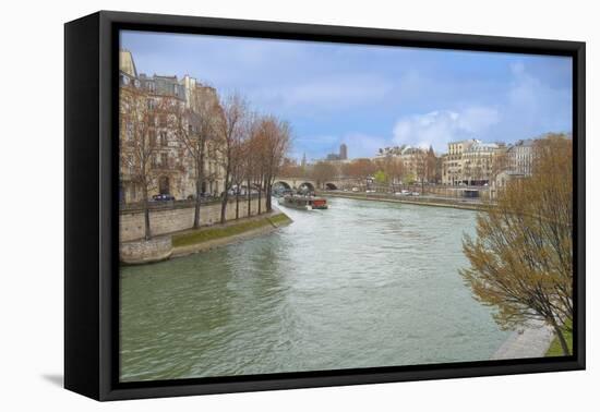 Seine River In Paris Center-Cora Niele-Framed Premier Image Canvas