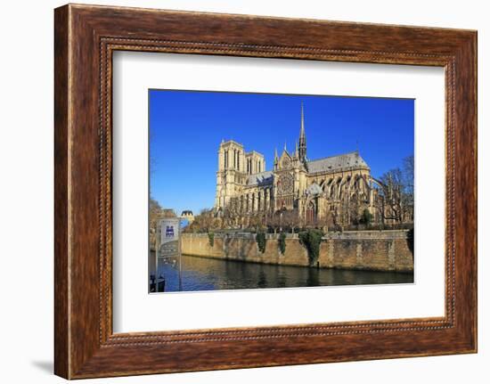 Seine River with Notre Dame Cathedral, UNESCO World Heritage Site, Paris, Ile de France, France, Eu-Hans-Peter Merten-Framed Photographic Print