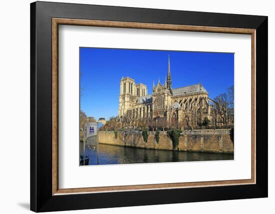 Seine River with Notre Dame Cathedral, UNESCO World Heritage Site, Paris, Ile de France, France, Eu-Hans-Peter Merten-Framed Photographic Print