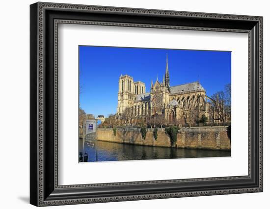 Seine River with Notre Dame Cathedral, UNESCO World Heritage Site, Paris, Ile de France, France, Eu-Hans-Peter Merten-Framed Photographic Print